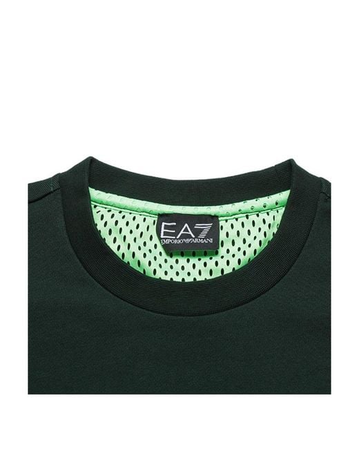 EA7 Green Round-Necked Logo Sweater for men