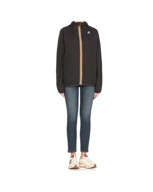 K-Way Black Packable Hooded Jacket for men