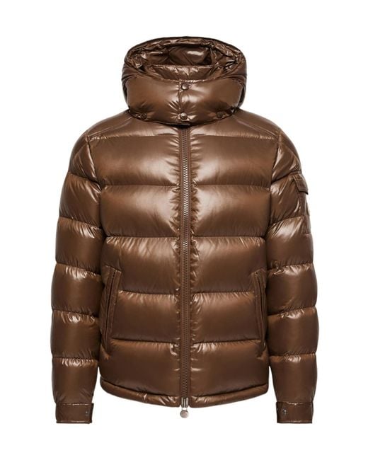 Moncler Brown Maya Hooded Short Down Jacket for men