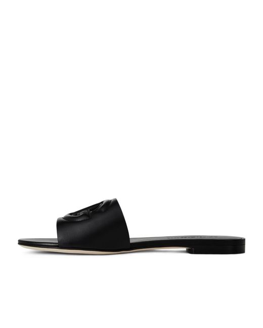 Dolce & Gabbana Black Cut-Out Logo Slides