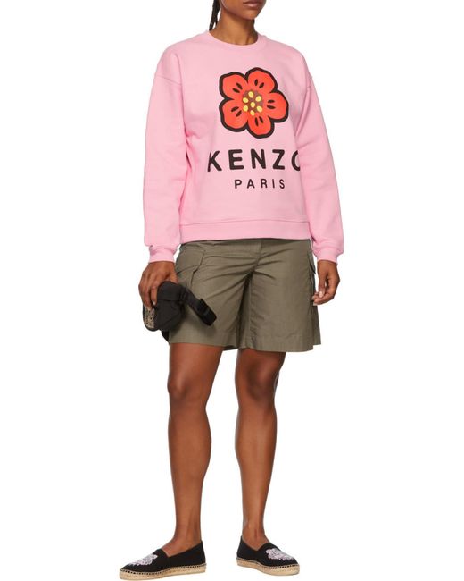 KENZO Pink Graphic Printed Long-Sleeved Sweatshirt