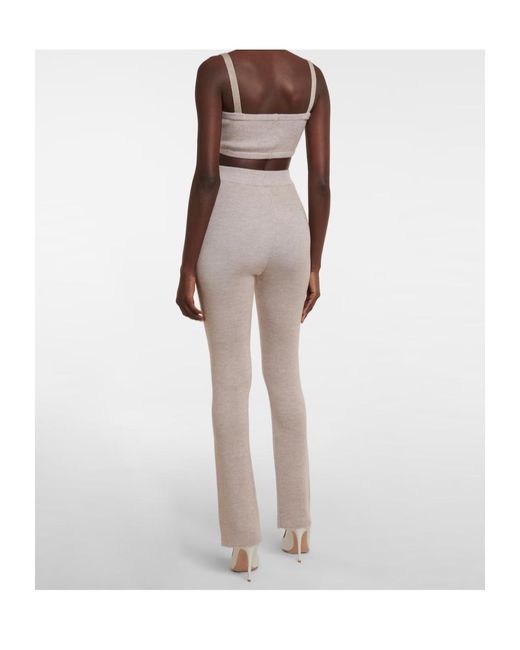 Magda Butrym Gray Wool, Silk And Cashmere Knit Pants