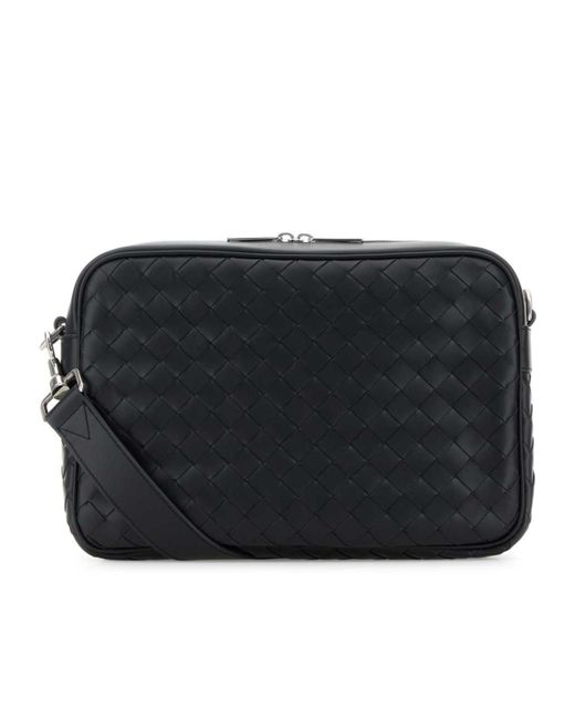 Bottega Veneta Black Medium Intrecciato Shoulder Bag for men
