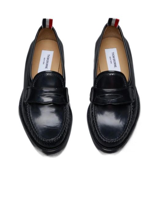 Thom Browne Blue Varsity Slip-On Penny Loafers