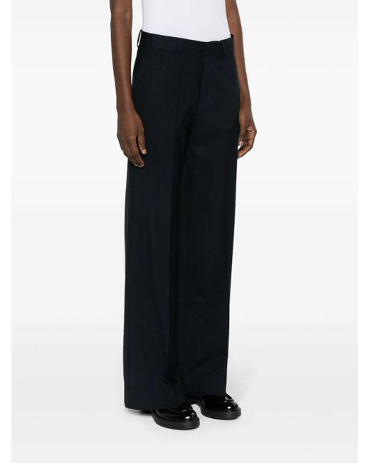 P.A.R.O.S.H. Blue Virgin Wool Straight-Leg Trousers