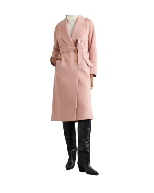 Veronica Beard Pink Double-Breasted Coat