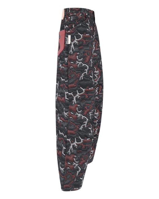 PDF CHANNEL Gray Pdf Abstract Print Wide-Leg Pants for men