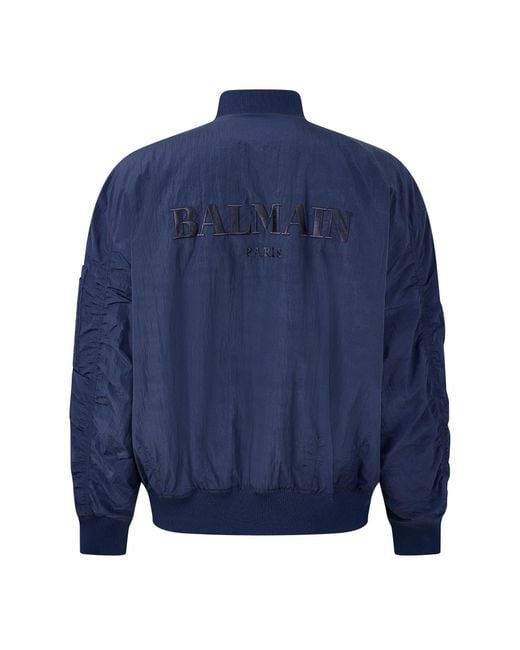 Balmain Blue Solid Casual Jacket for men