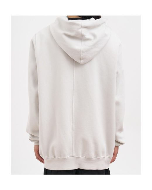 Rick Owens White Felpa Jumbo Gimp Hoodie for men