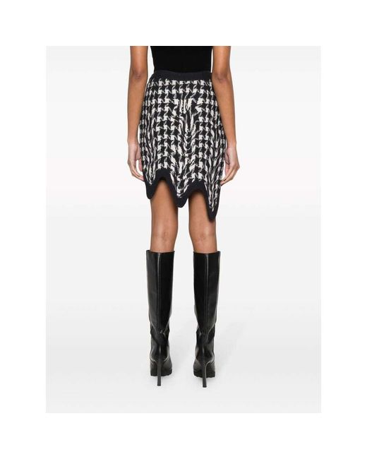 Moschino Black Asymmetric Wool Miniskirt