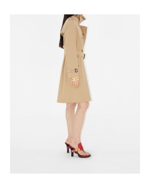 Burberry Natural Gabardine Kensington Mid-Length Trench Coat
