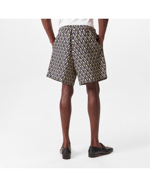 Valentino Blue Printed Graphic Shorts for men