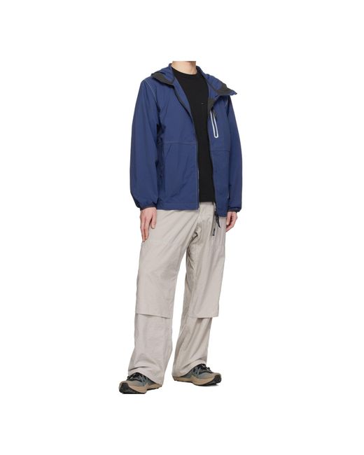 And Wander Blue X Gramicci Brushed Nylon Jacket for men