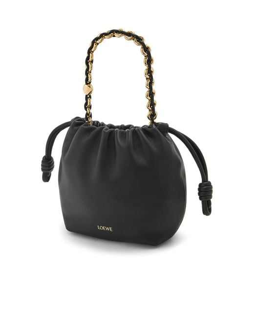 Loewe Black Flamenco Drawstring Mini Shoulder Bag