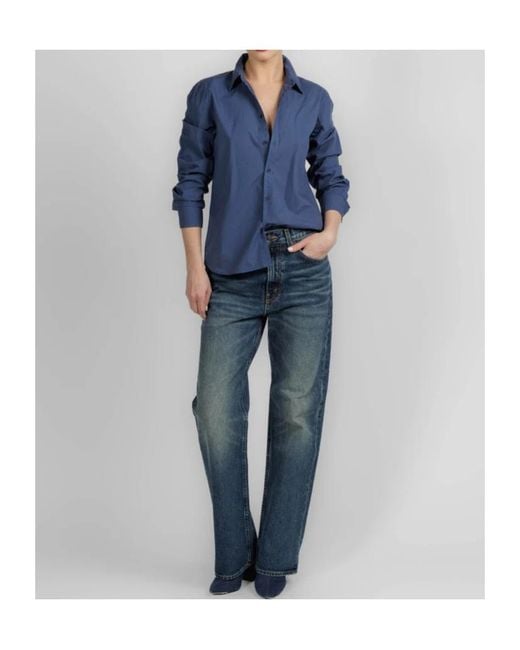 Nili Lotan Blue Long-Sleeved Shirt
