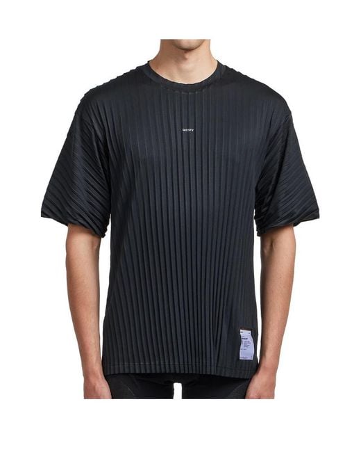 Satisfy Black Auralite Pleated T-Shirt for men