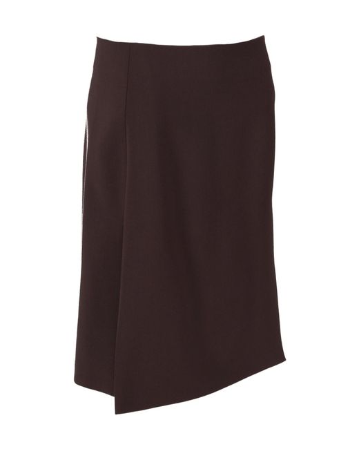 P.A.R.O.S.H. Brown Wool-Blend Midi Skirt