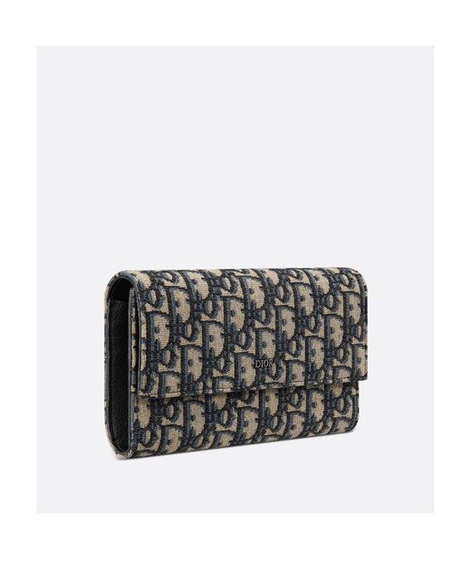 Dior Gray Long Flap Wallet for men