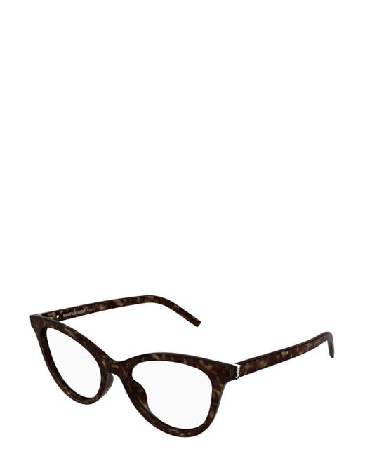 Saint Laurent White Eyewear Cat Eye Frame Glasses
