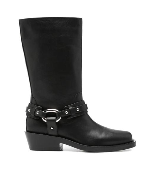Rabanne Black Block-Heel Ankle Boots