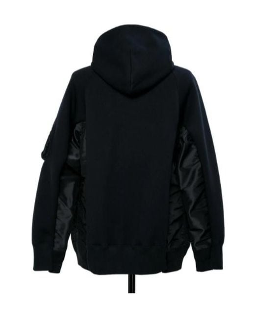 Sacai Blue Sponge Sweat Twill Hoodie for men