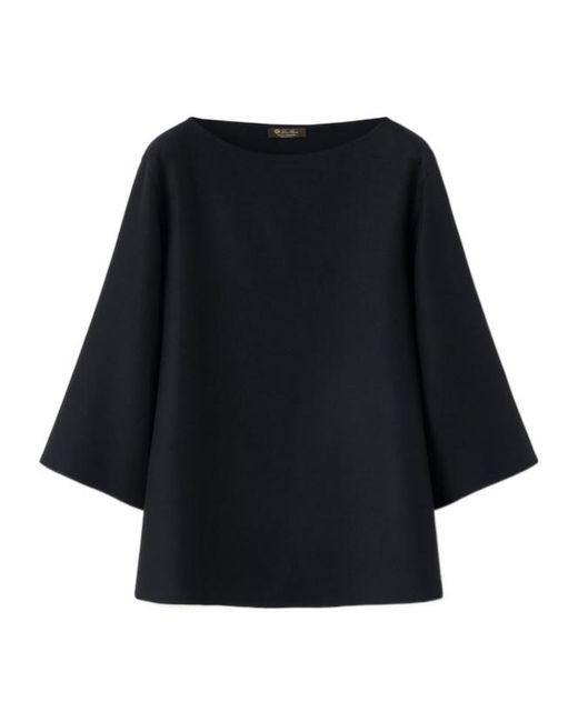 Loro Piana Black Mara Royal Lightness Blouse