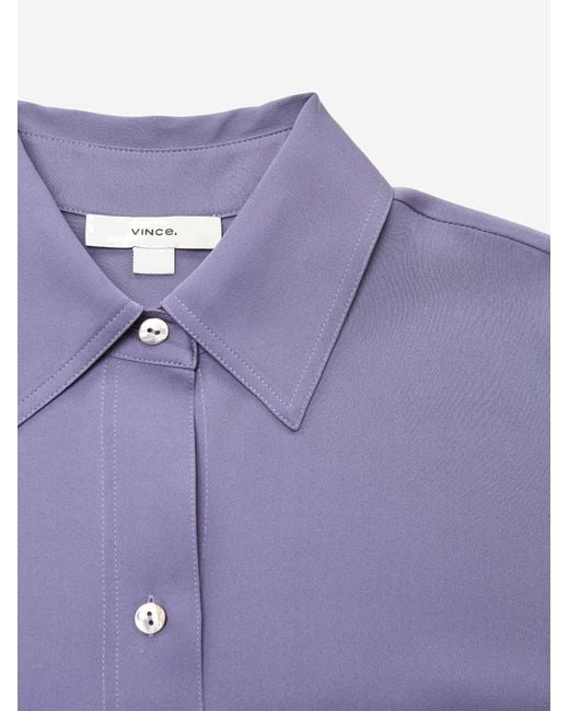 Vince Purple Long-Sleeved Button-Front Shirt