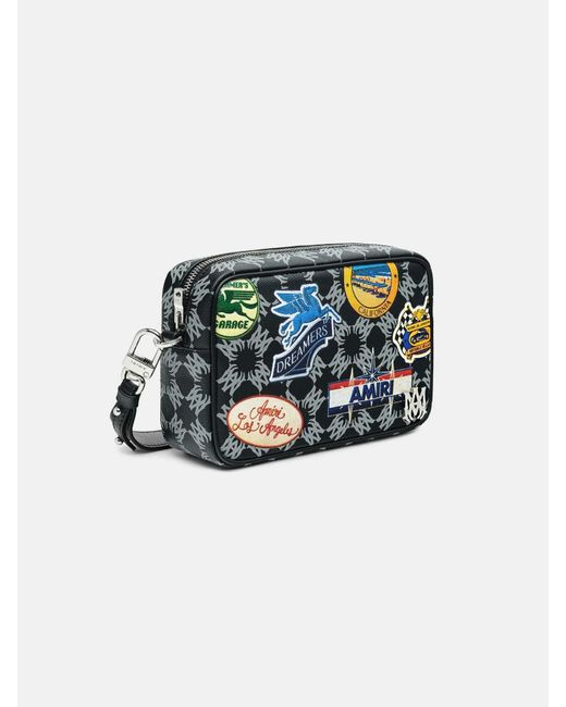 Amiri Black Station Patch Camera Bag for men