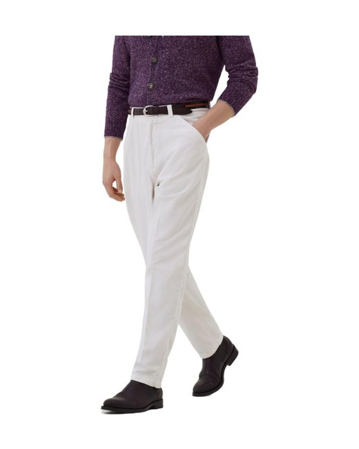 Brunello Cucinelli Purple Corduroy Straight Leg Pants for men