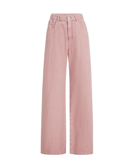 Brunello Cucinelli Pink Garment-Dyed Monili Trousers