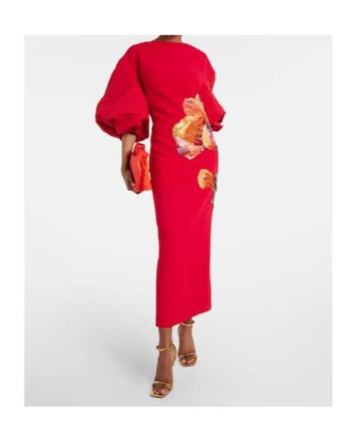 Safiyaa Amira Embroidered Floral Midi Dress