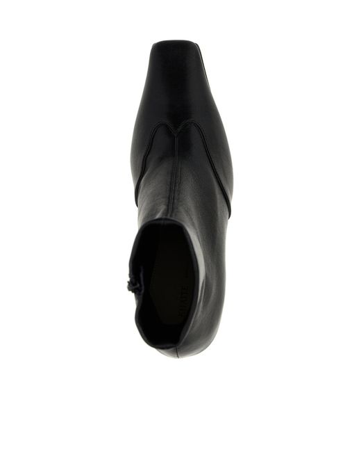 Khaite Black Nevada Square-Toe Ankle Boots