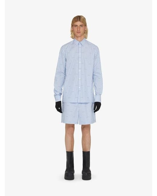 Givenchy Blue Striped Bermuda Shorts for men