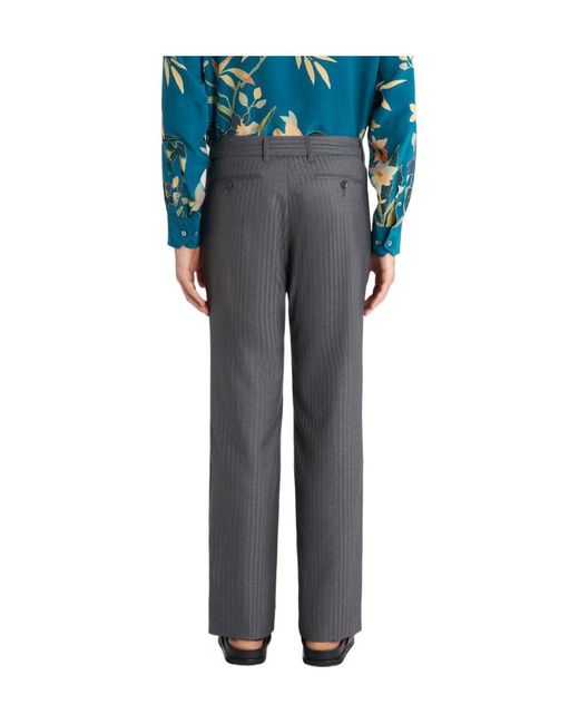 Etro Gray Straight Leg Tailored Pants for men