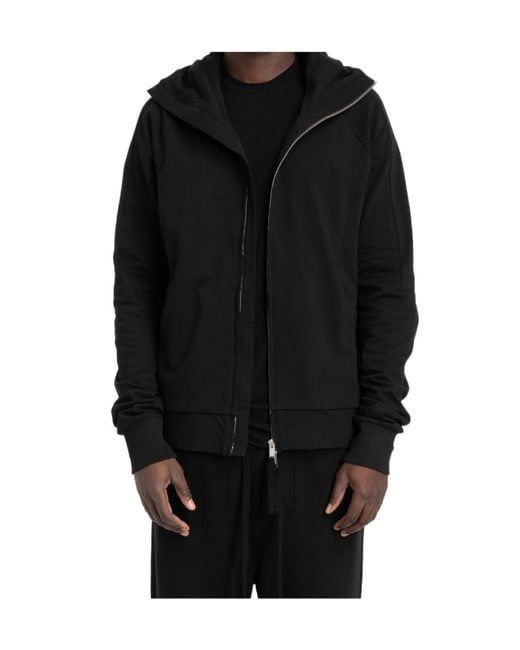 Thom Krom Black Zip-Up Long-Sleeved Hoodie for men