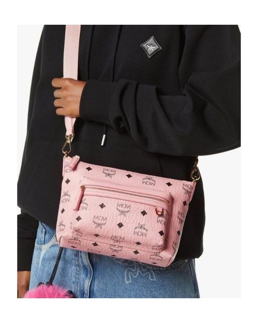 MCM Pink Monogram Shoulder Bag