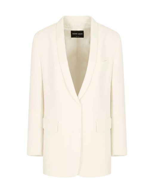 Giorgio Armani White Shawl Lapel Tailored Blazer