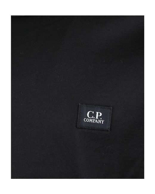 C P Company Black Logo Patch Crewneck T-Shirt for men