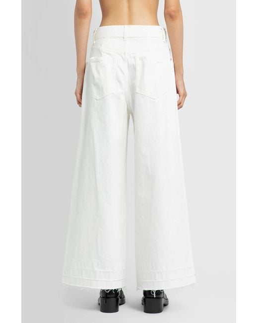 Sacai White High-Waisted Belted Flared Jeans