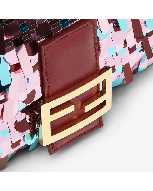 Fendi White Sequin-Embellished Ff Fastened Shoulder Bag