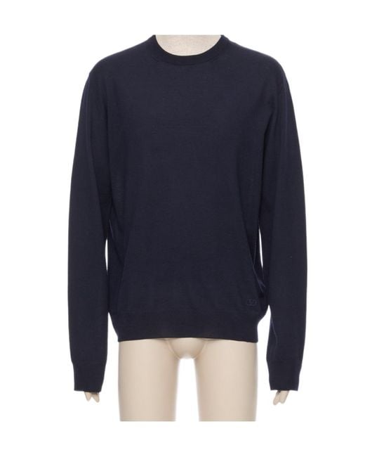 Valentino Blue Vlogo Signa Knitted Sweater for men