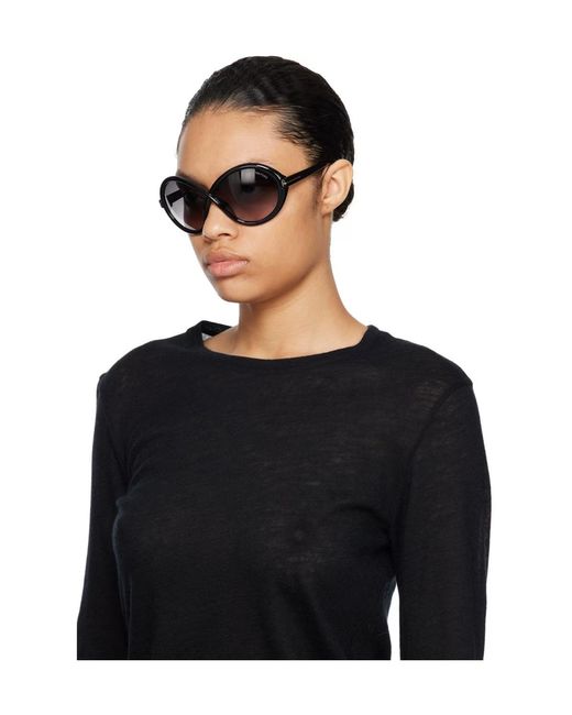 Tom Ford White Eyewear Oval Frame Sunglasses