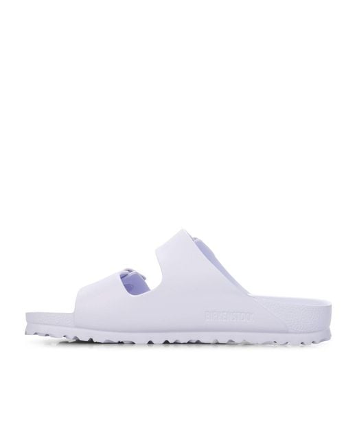 Birkenstock White Two-Strap Slide Sandals