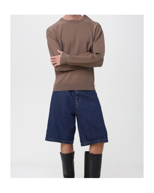 Courreges Brown Crew-Neck Embroidered Sweatshirt for men