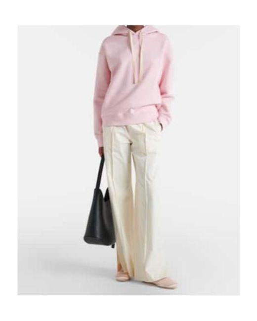 Jil Sander White Pleated Cotton Wide-Leg Pants