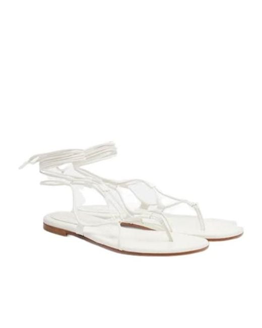 Gianvito Rossi White Leather Gladiator Sandals