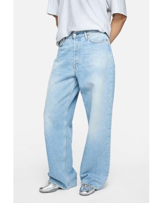 Acne Blue Logo-Patch Jeans for men