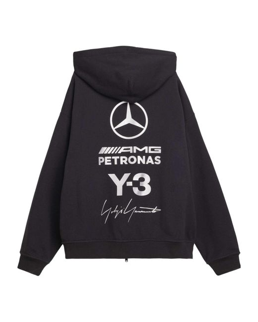 Y-3 Blue Minimal Zip-Up Hoodie for men