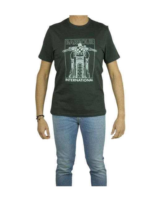 Barbour Men's Green Round-Necked T-Shirt