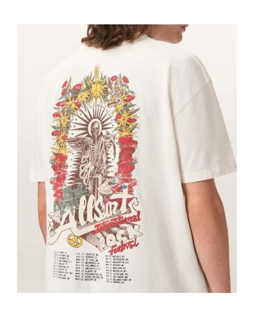 AllSaints White Roque Graphic-Print T-Shirt for men